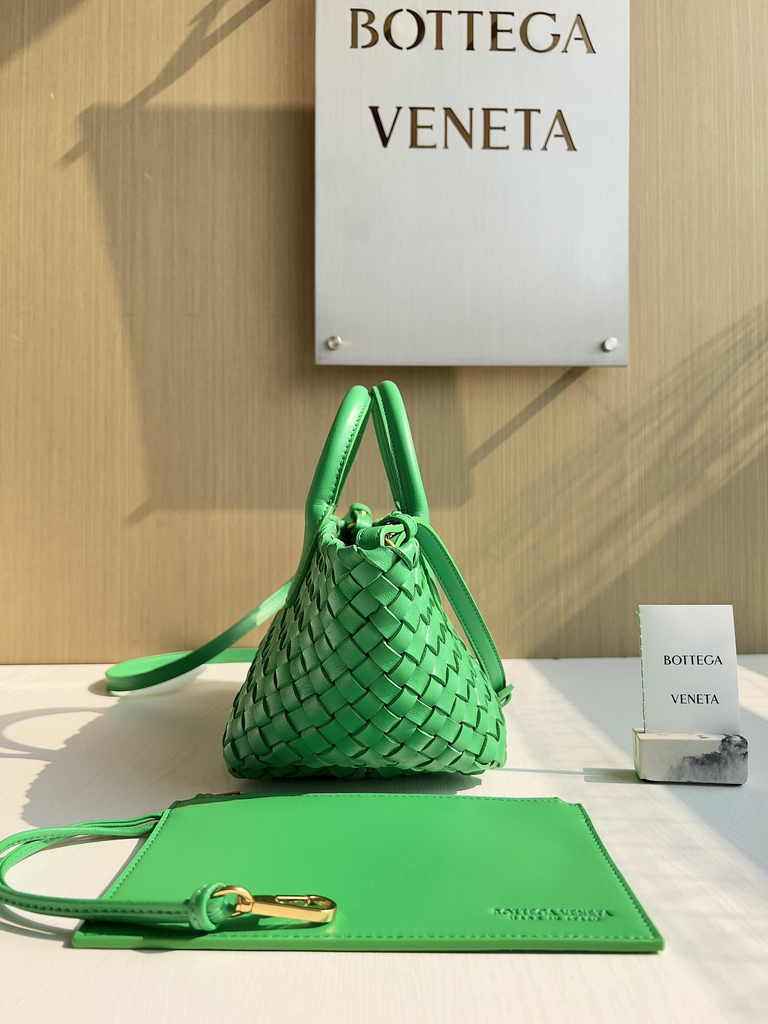 Bottega Veneta Mini Cabat 709464 green Intreccio lambskin leather