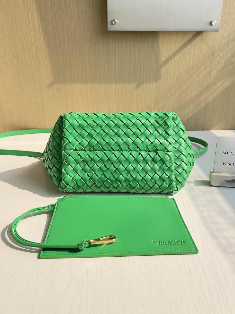 Bottega Veneta Mini Cabat 709464 green Intreccio lambskin leather