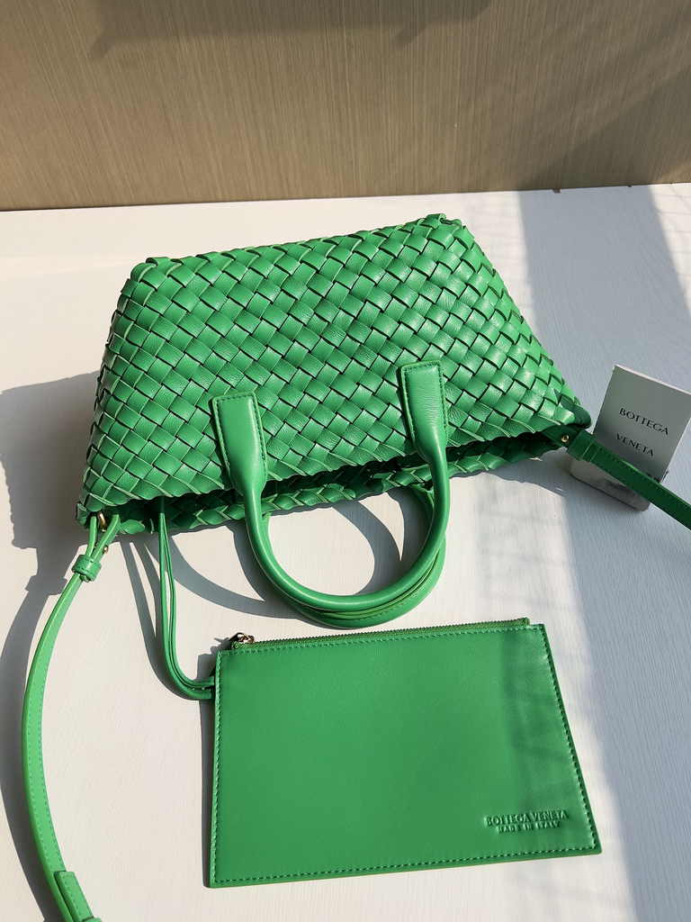 Bottega Veneta Mini Cabat 709464 green Intreccio lambskin leather