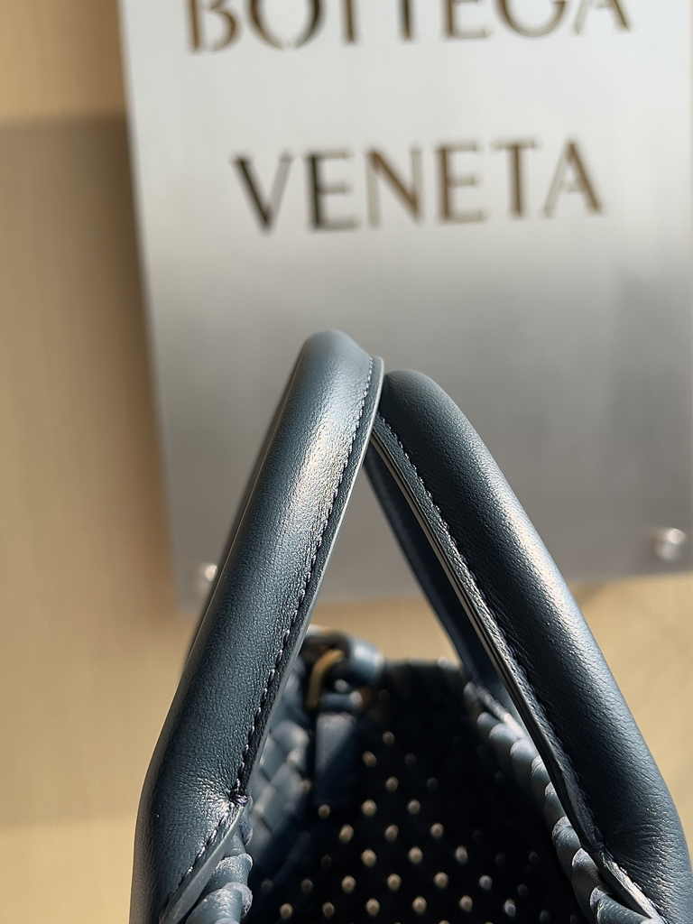 Bottega Veneta Mini Cabat 709464 Gray Green Intreccio lambskin leather