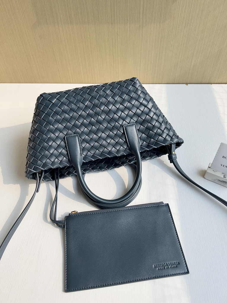 Bottega Veneta Mini Cabat 709464 Gray Green Intreccio lambskin leather