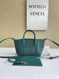 Bottega Veneta Mini Cabat 709464 dark green Intreccio lambskin leather