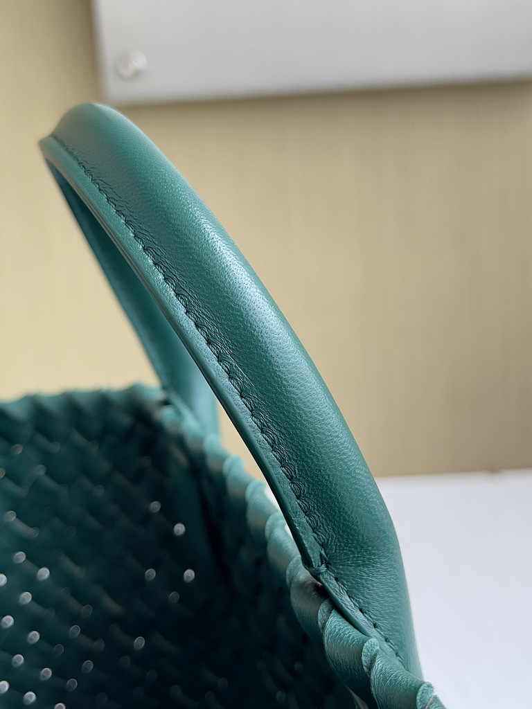 Bottega Veneta Mini Cabat 709464 dark green Intreccio lambskin leather