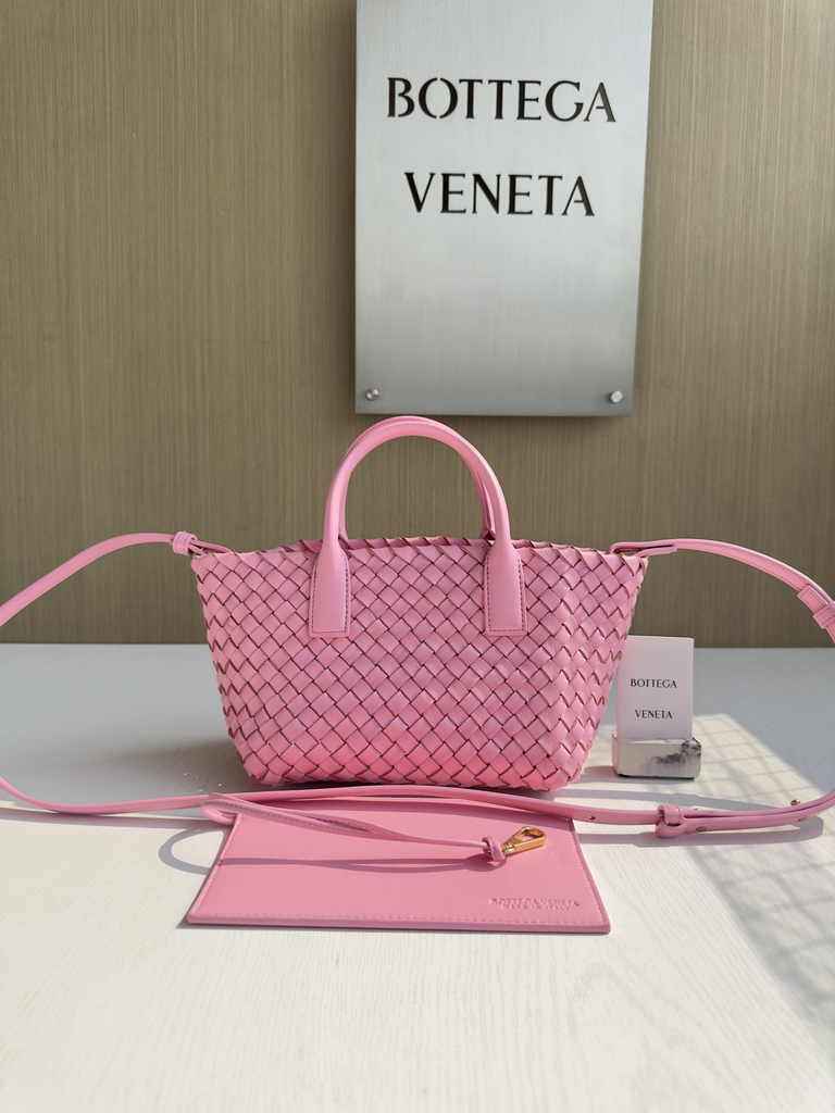 Bottega Veneta Mini Cabat 709464 pink Intreccio lambskin leather