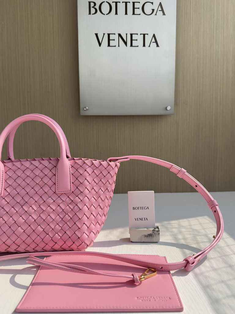 Bottega Veneta Mini Cabat 709464 pink Intreccio lambskin leather