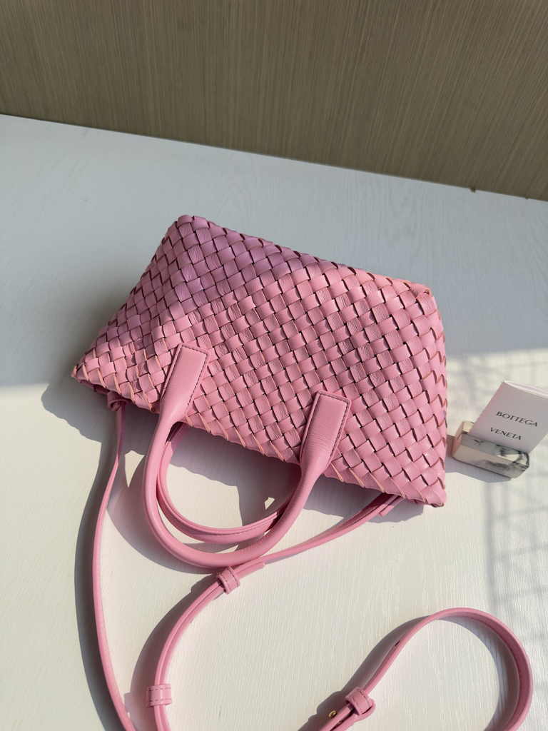 Bottega Veneta Mini Cabat 709464 pink Intreccio lambskin leather