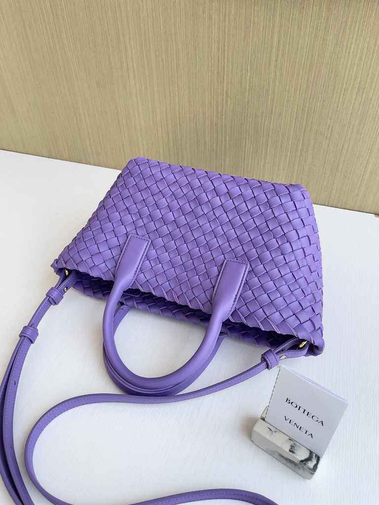 Bottega Veneta Mini Cabat 709464 Dark Purple Intreccio lambskin leather