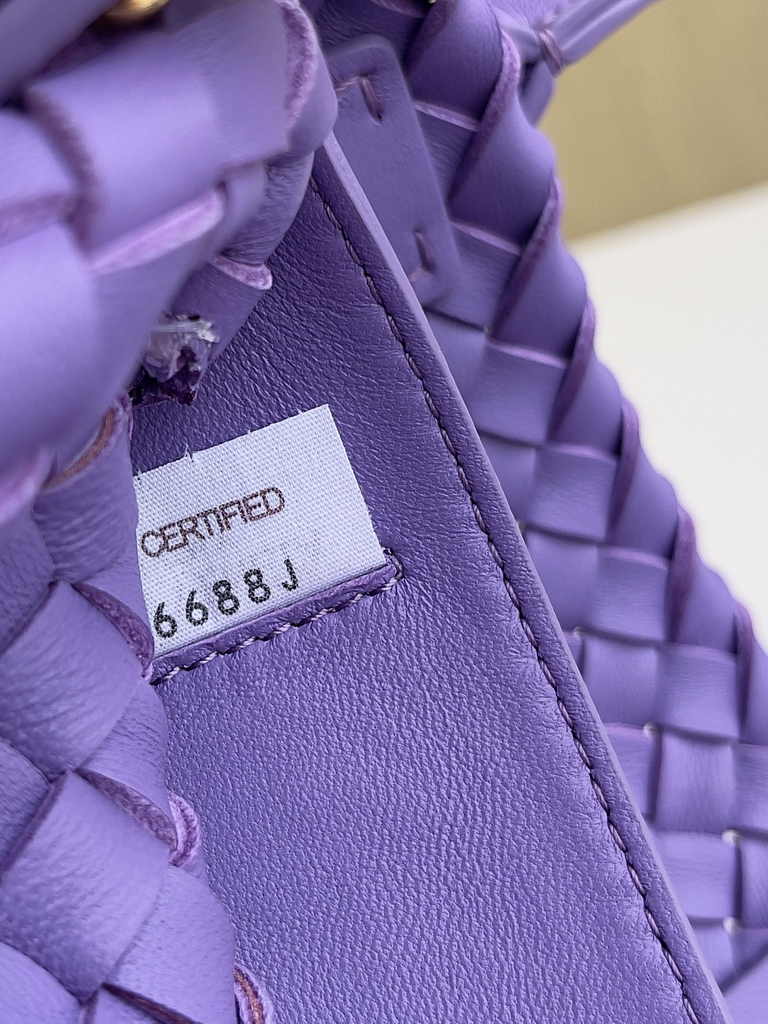 Bottega Veneta Mini Cabat 709464 Dark Purple Intreccio lambskin leather