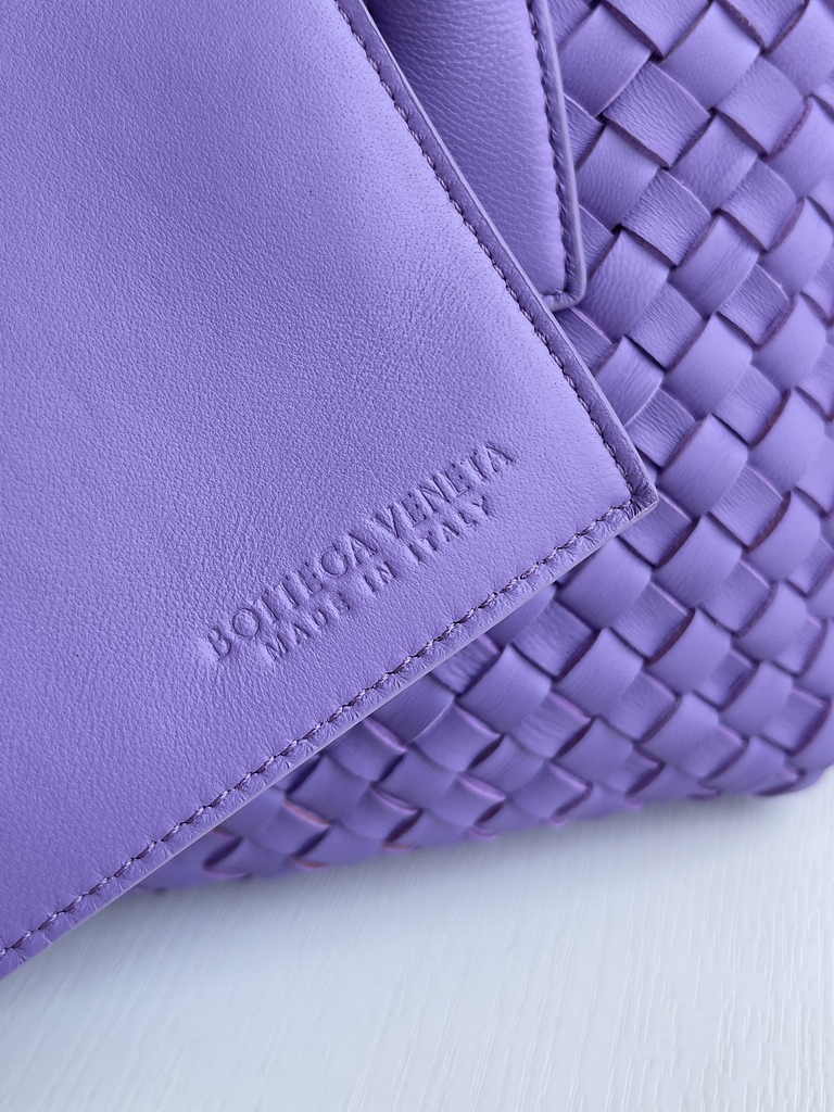 Bottega Veneta Mini Cabat 709464 Dark Purple Intreccio lambskin leather