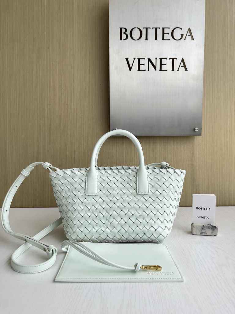 Bottega Veneta Mini Cabat 709464 light blue Intreccio lambskin leather