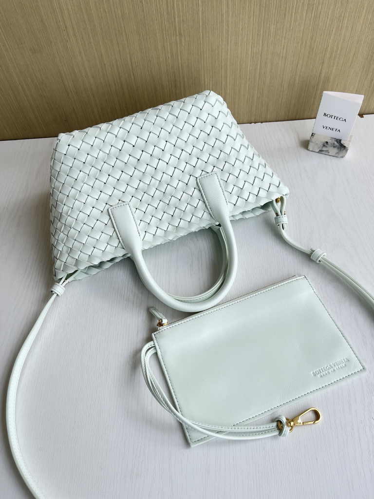 Bottega Veneta Mini Cabat 709464 light blue Intreccio lambskin leather