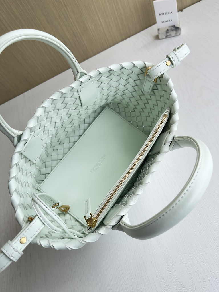 Bottega Veneta Mini Cabat 709464 light blue Intreccio lambskin leather