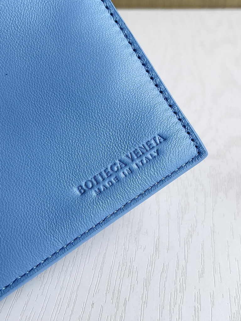 Bottega Veneta Mini Cabat 709464 blue Intreccio lambskin leather