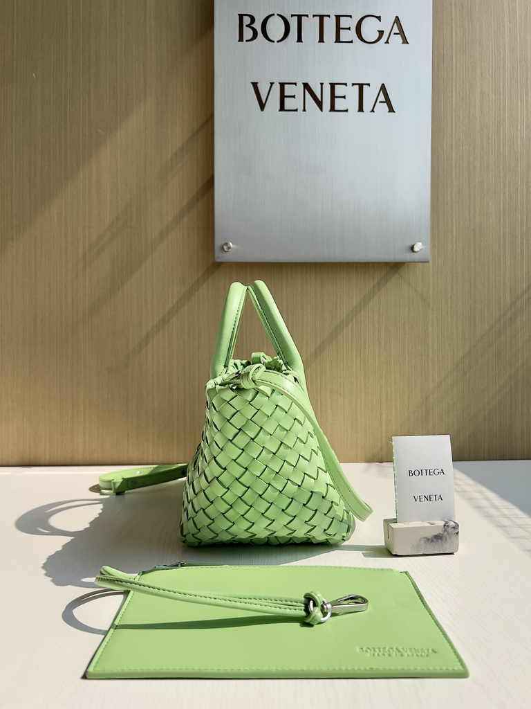 Bottega Veneta Mini Cabat 709464 Light green Intreccio lambskin leather