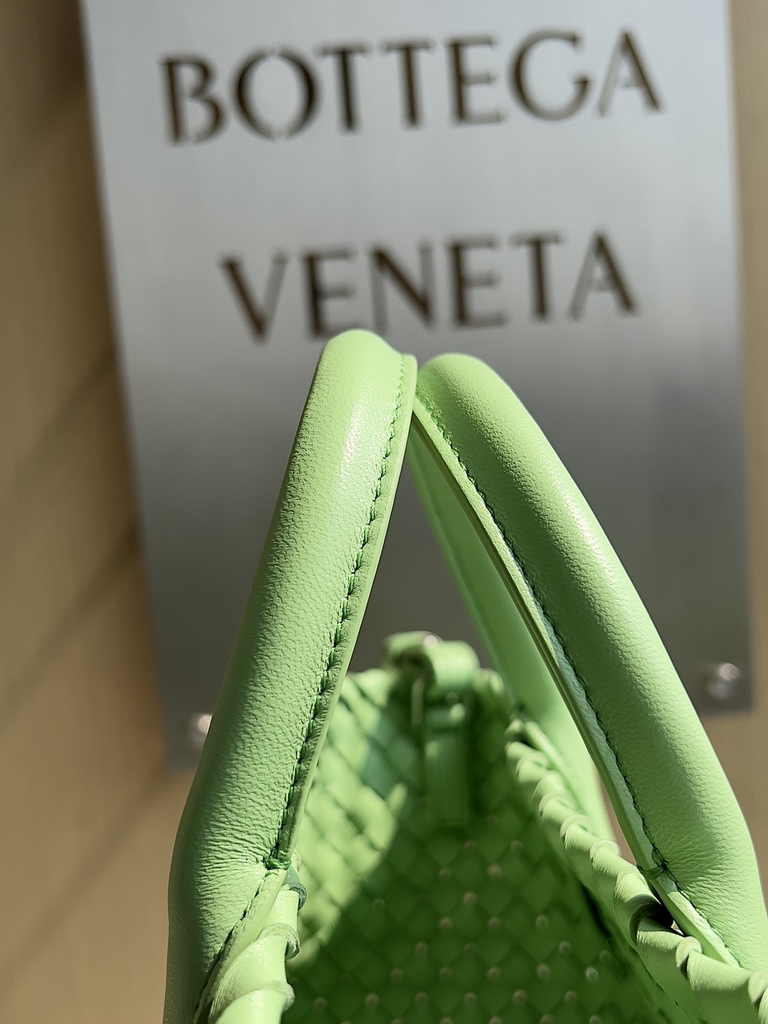 Bottega Veneta Mini Cabat 709464 Light green Intreccio lambskin leather