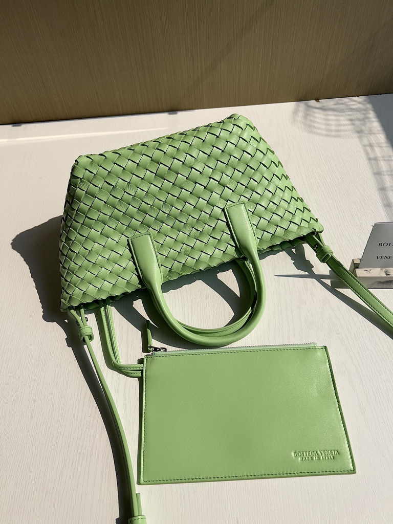 Bottega Veneta Mini Cabat 709464 Light green Intreccio lambskin leather