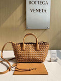 Bottega Veneta Mini Cabat 709464 brown Intreccio lambskin leather
