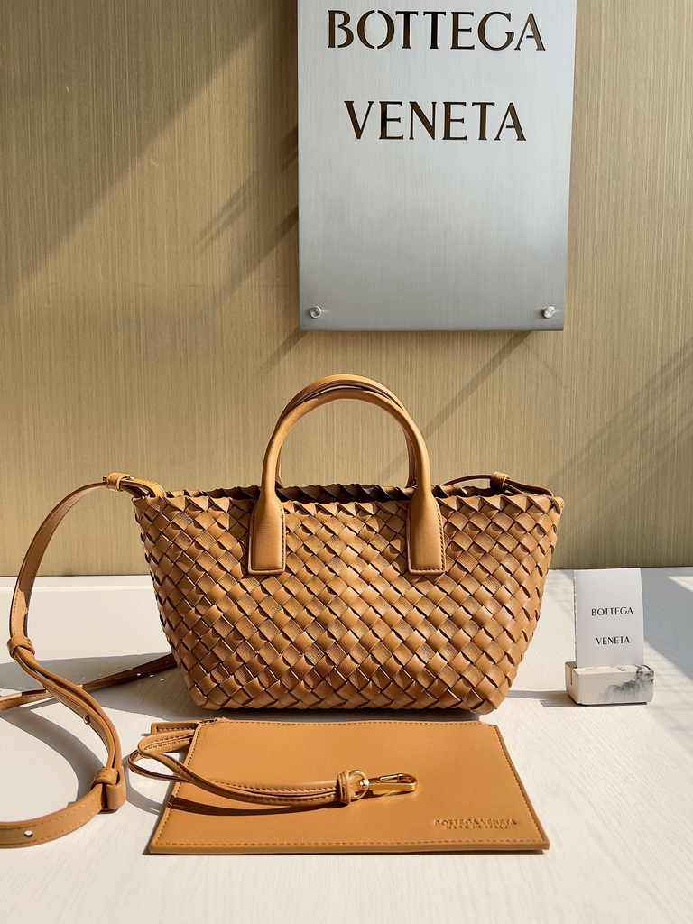 Bottega Veneta Mini Cabat 709464 brown Intreccio lambskin leather
