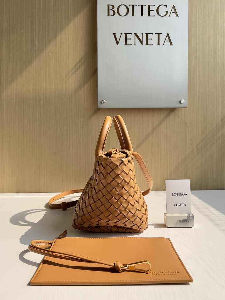 Bottega Veneta Mini Cabat 709464 brown Intreccio lambskin leather