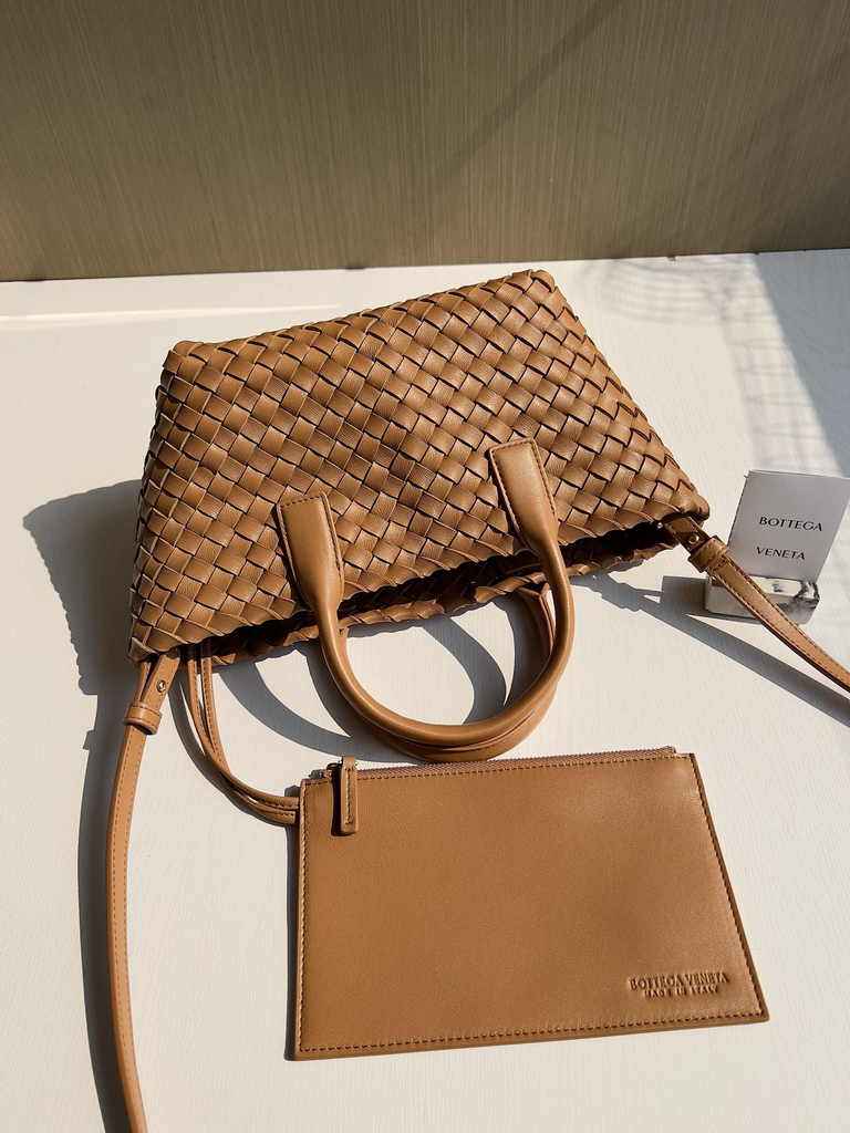 Bottega Veneta Mini Cabat 709464 brown Intreccio lambskin leather
