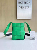 Bottega Veneta Mini Cassette Cross-Body Bag 729298 Calfskin Green