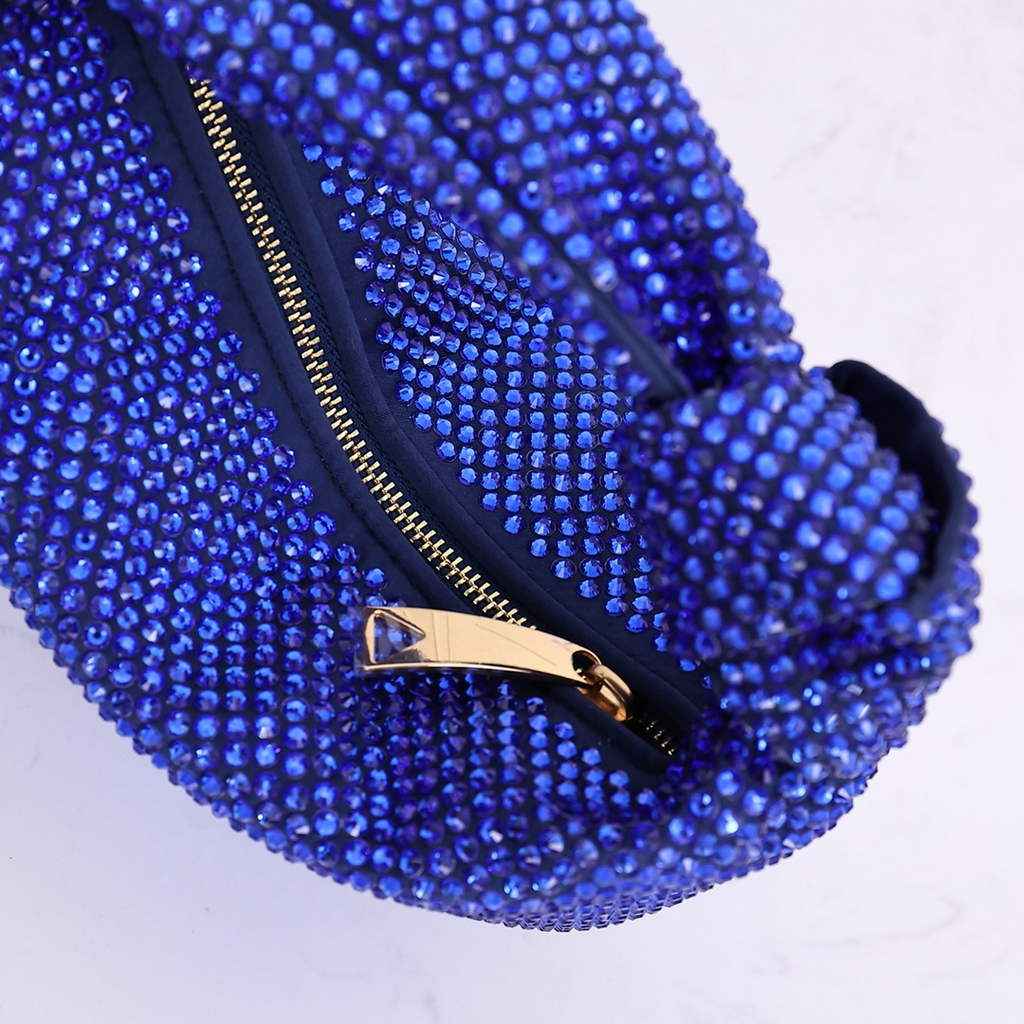 Bottega Veneta Mini Jodie bag 731400 strass-embellished mesh blue