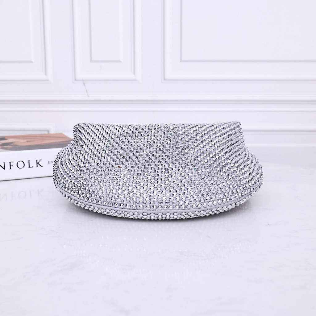 Bottega Veneta Mini Jodie bag 731400 strass-embellished mesh Gray