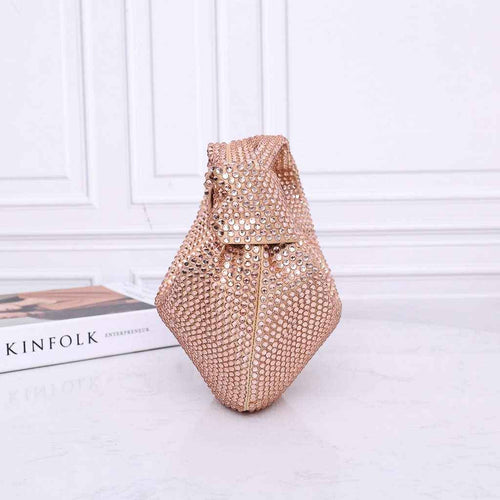 Bottega Veneta Mini Jodie bag 731400 strass-embellished mesh Rose Gold