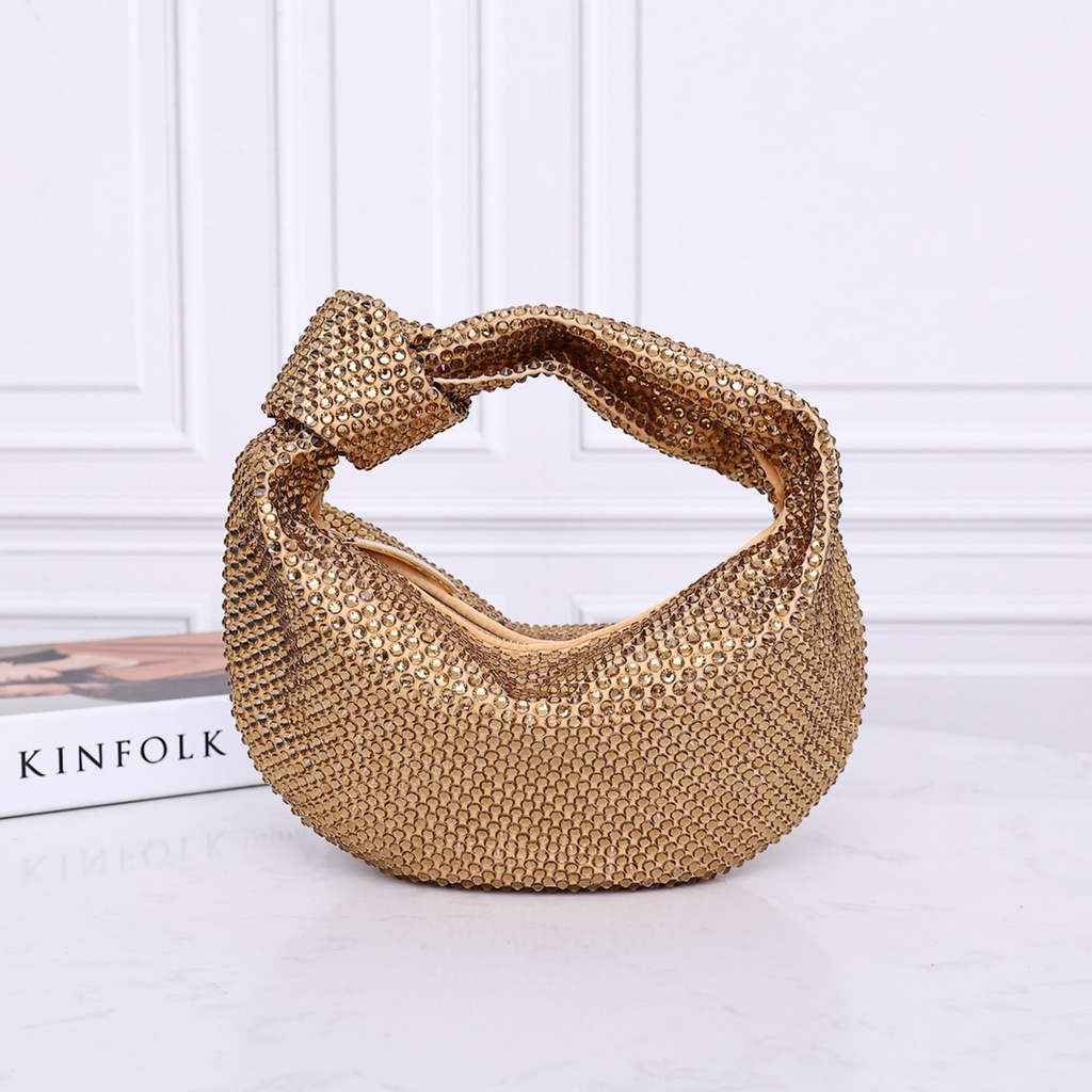 Bottega Veneta Mini Jodie bag 731400 strass-embellished mesh Gold