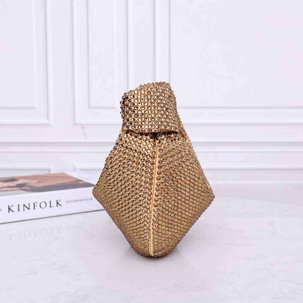 Bottega Veneta Mini Jodie bag 731400 strass-embellished mesh Gold