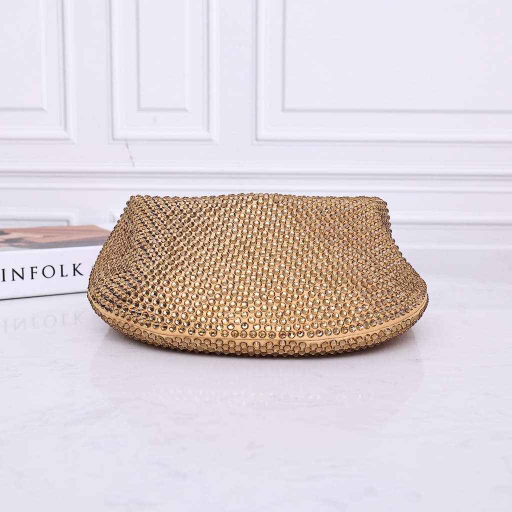Bottega Veneta Mini Jodie bag 731400 strass-embellished mesh Gold