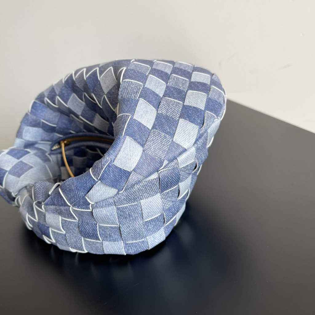 Bottega Veneta Mini Jodie top handle bag 651876 Blue Denim