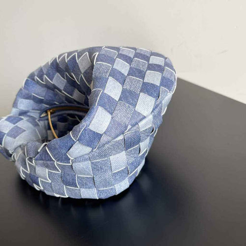 Bottega Veneta Mini Jodie top handle bag 651876 Blue Denim