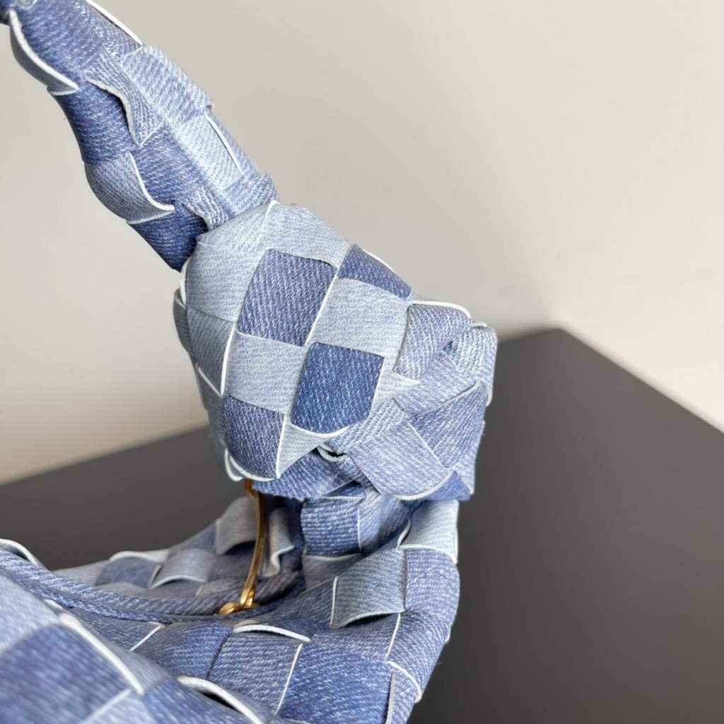 Bottega Veneta Mini Jodie top handle bag 651876 Blue Denim