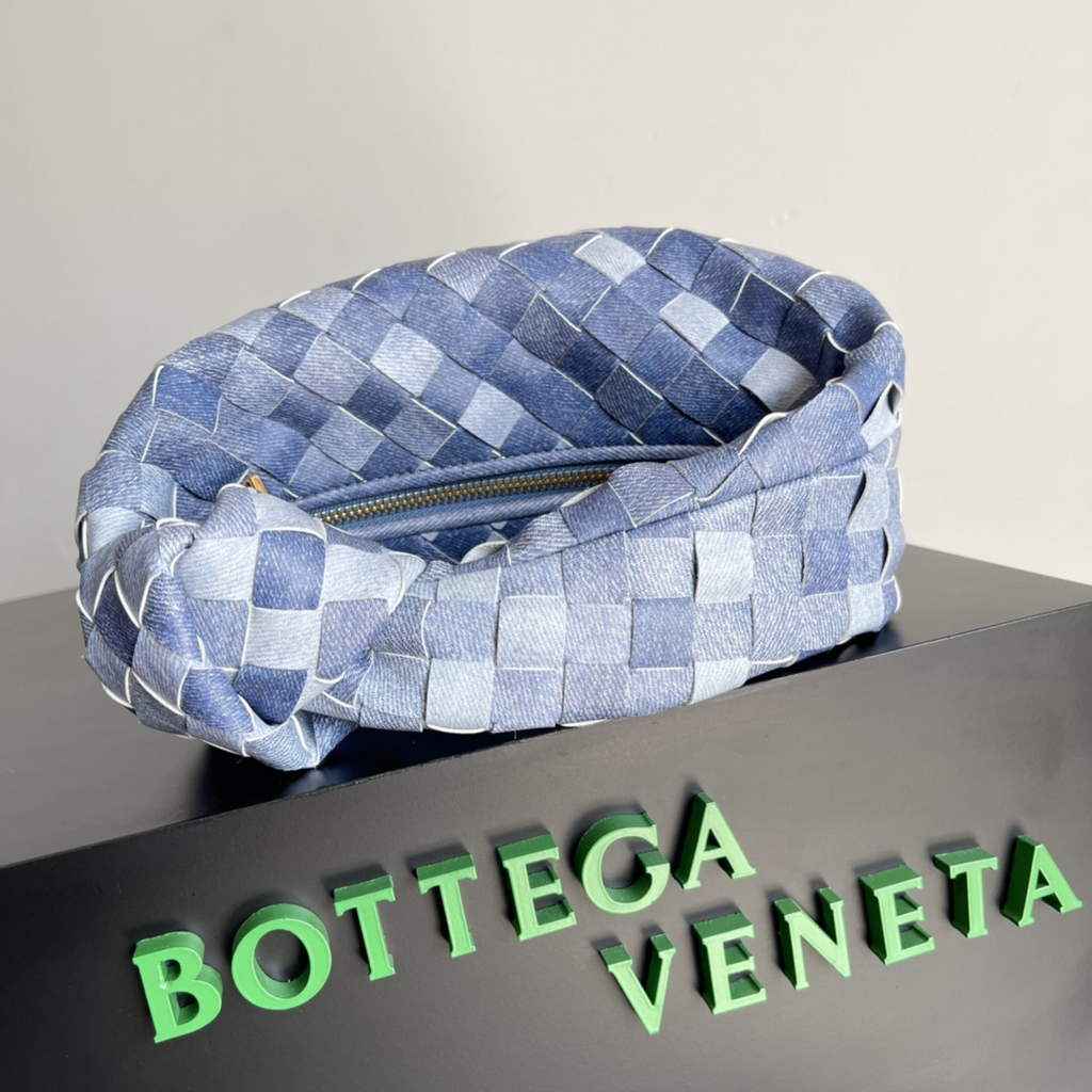 Bottega Veneta Mini Jodie top handle bag 651876 Blue Denim