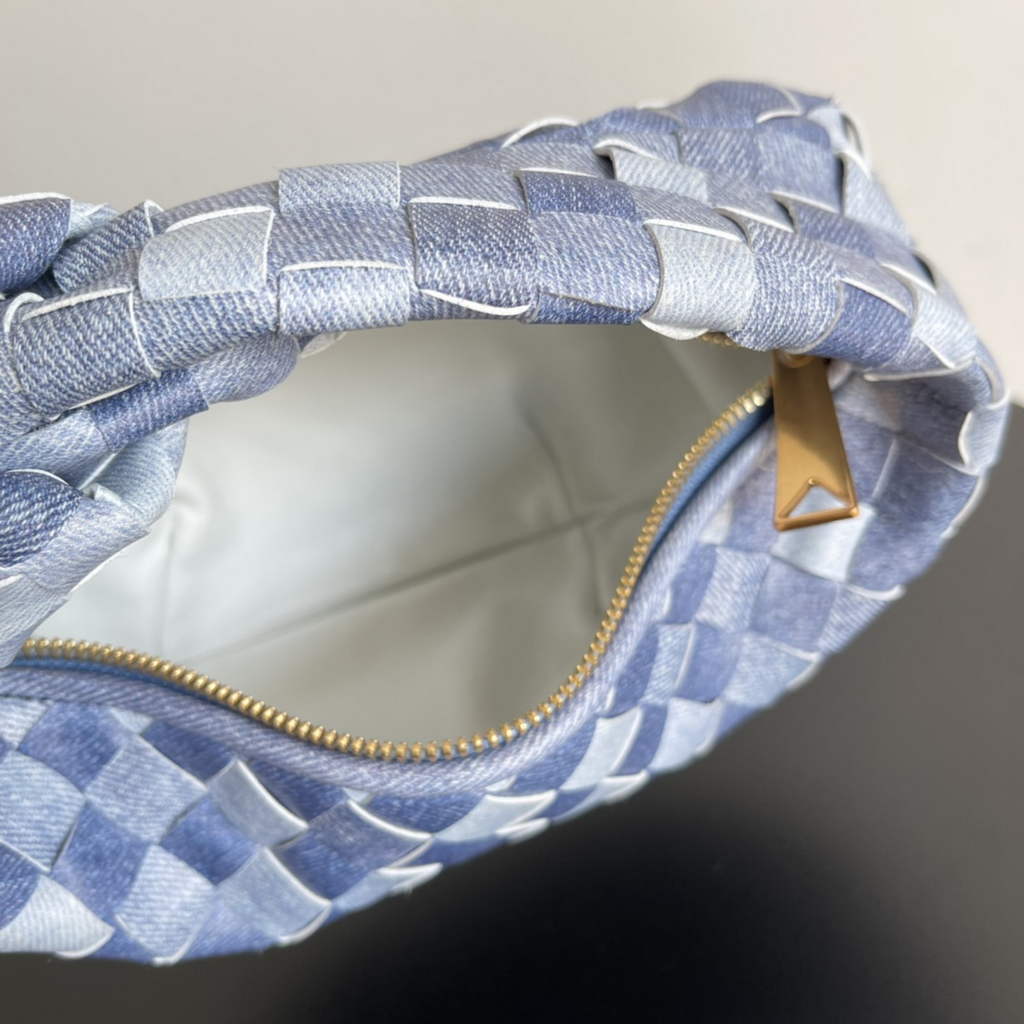 Bottega Veneta Mini Jodie top handle bag 651876 Blue Denim