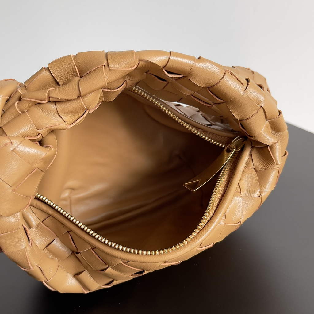 Bottega Veneta Mini Jodie top handle bag 651876 Lamb skin Tan