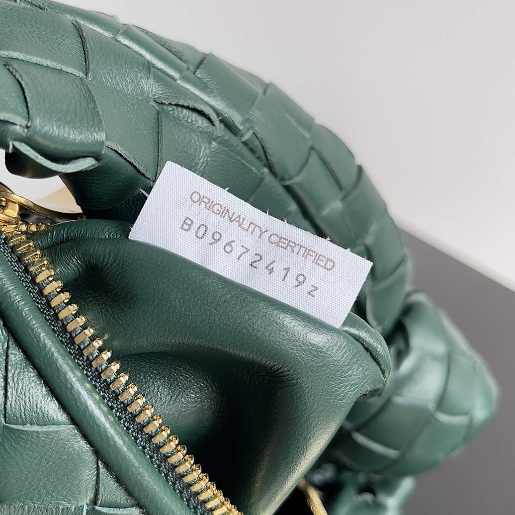 Bottega Veneta Mini Jodie top handle bag 651876 Lamb skin Dark Green