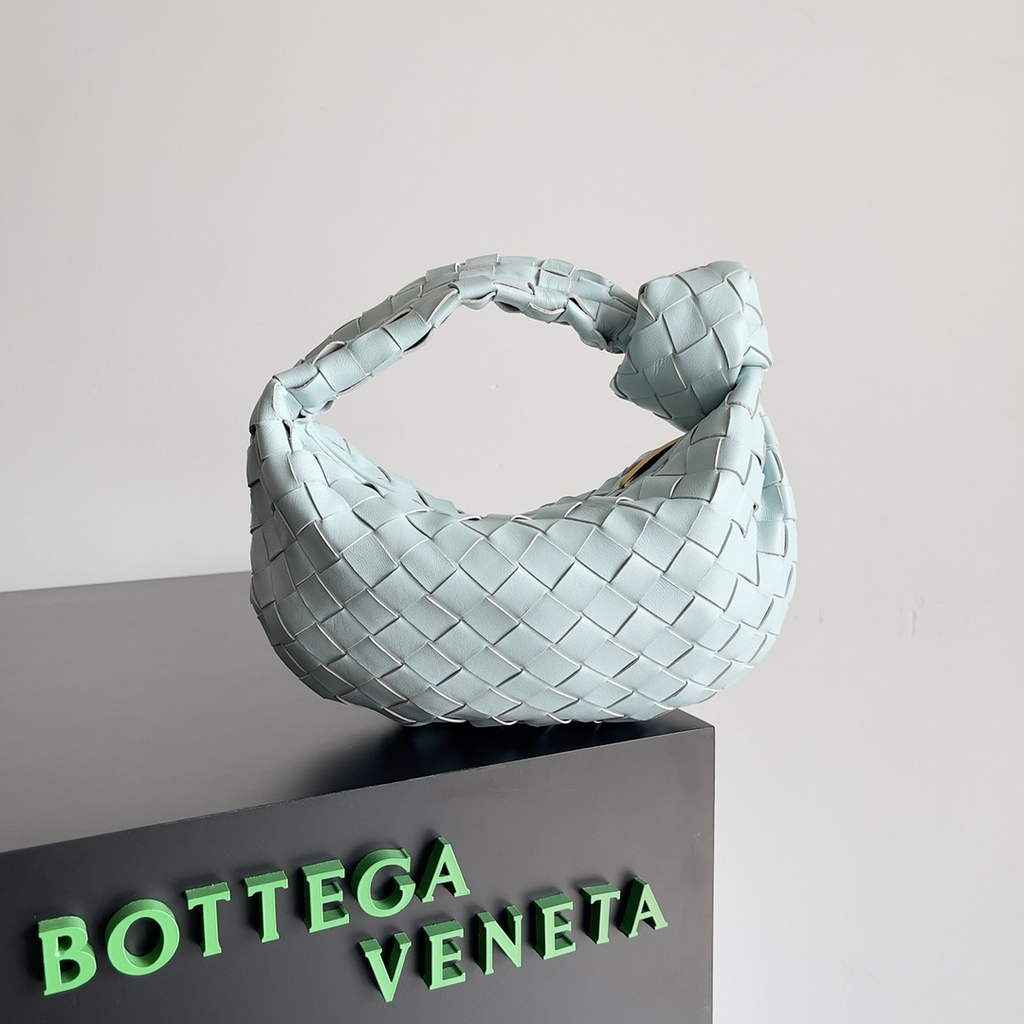 Bottega Veneta Mini Jodie top handle bag 651876 Lambskin Light Blue