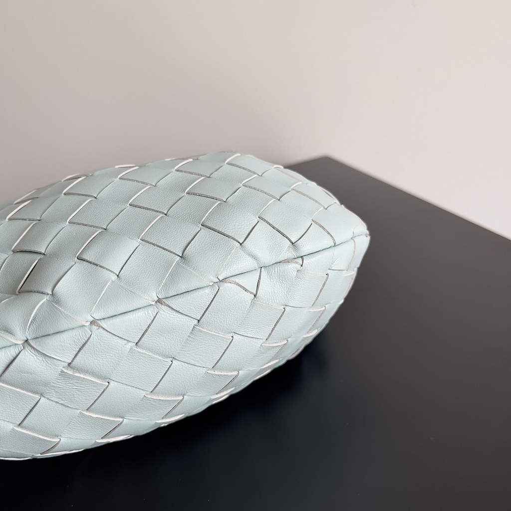 Bottega Veneta Mini Jodie top handle bag 651876 Lambskin Light Blue