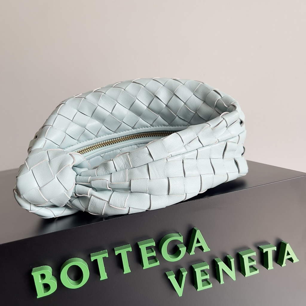 Bottega Veneta Mini Jodie top handle bag 651876 Lambskin Light Blue