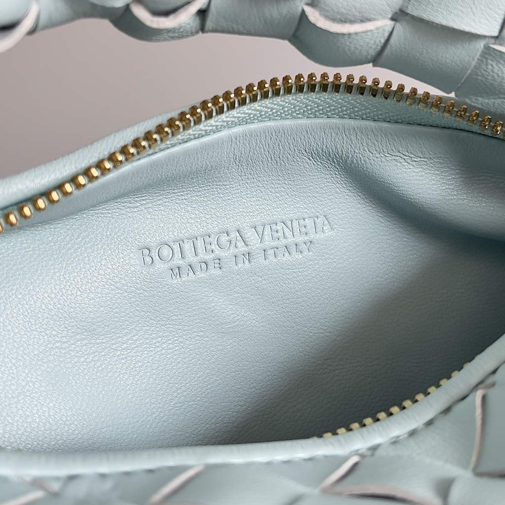 Bottega Veneta Mini Jodie top handle bag 651876 Lambskin Light Blue