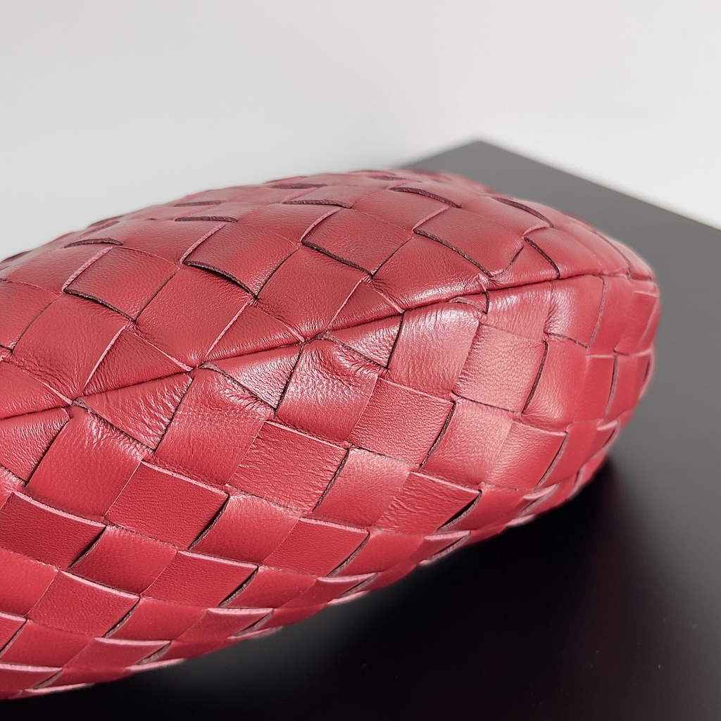 Bottega Veneta Mini Jodie top handle bag 651876 Lambskin Dark Red