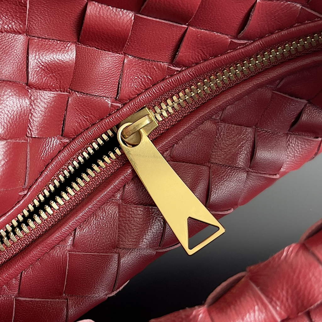 Bottega Veneta Mini Jodie top handle bag 651876 Lambskin Dark Red