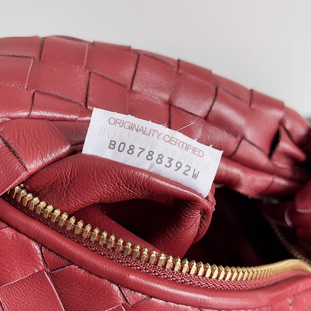 Bottega Veneta Mini Jodie top handle bag 651876 Lambskin Dark Red