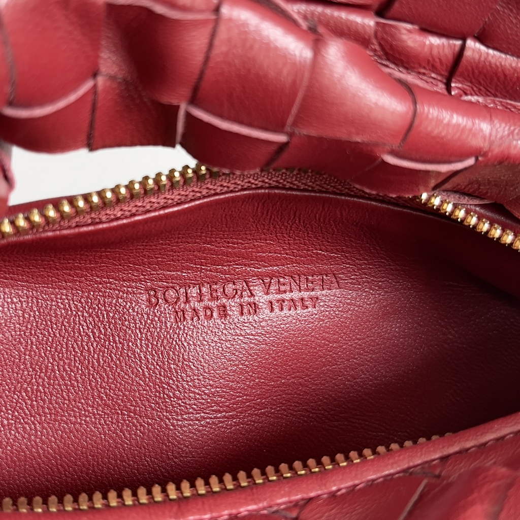 Bottega Veneta Mini Jodie top handle bag 651876 Lambskin Dark Red