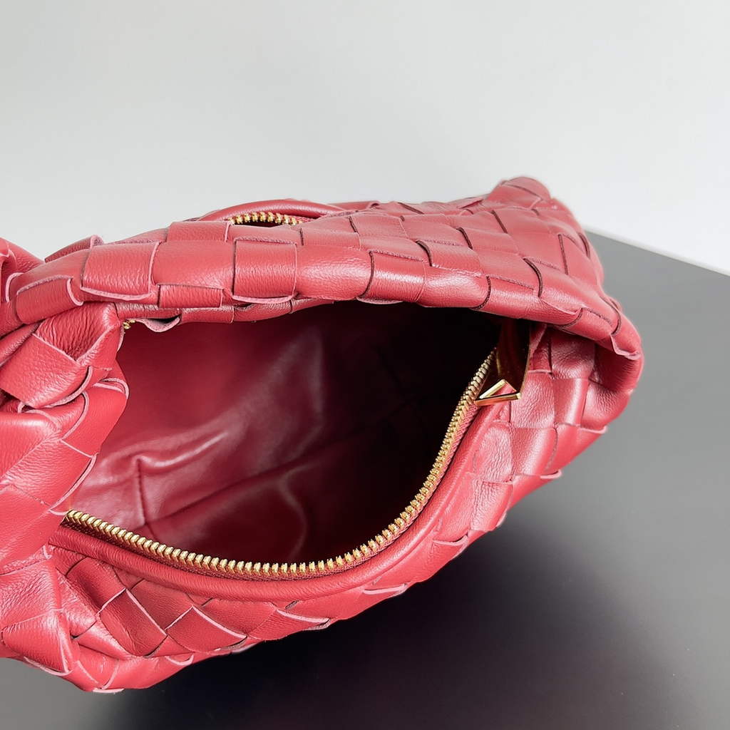 Bottega Veneta Mini Jodie top handle bag 651876 Lambskin Dark Red