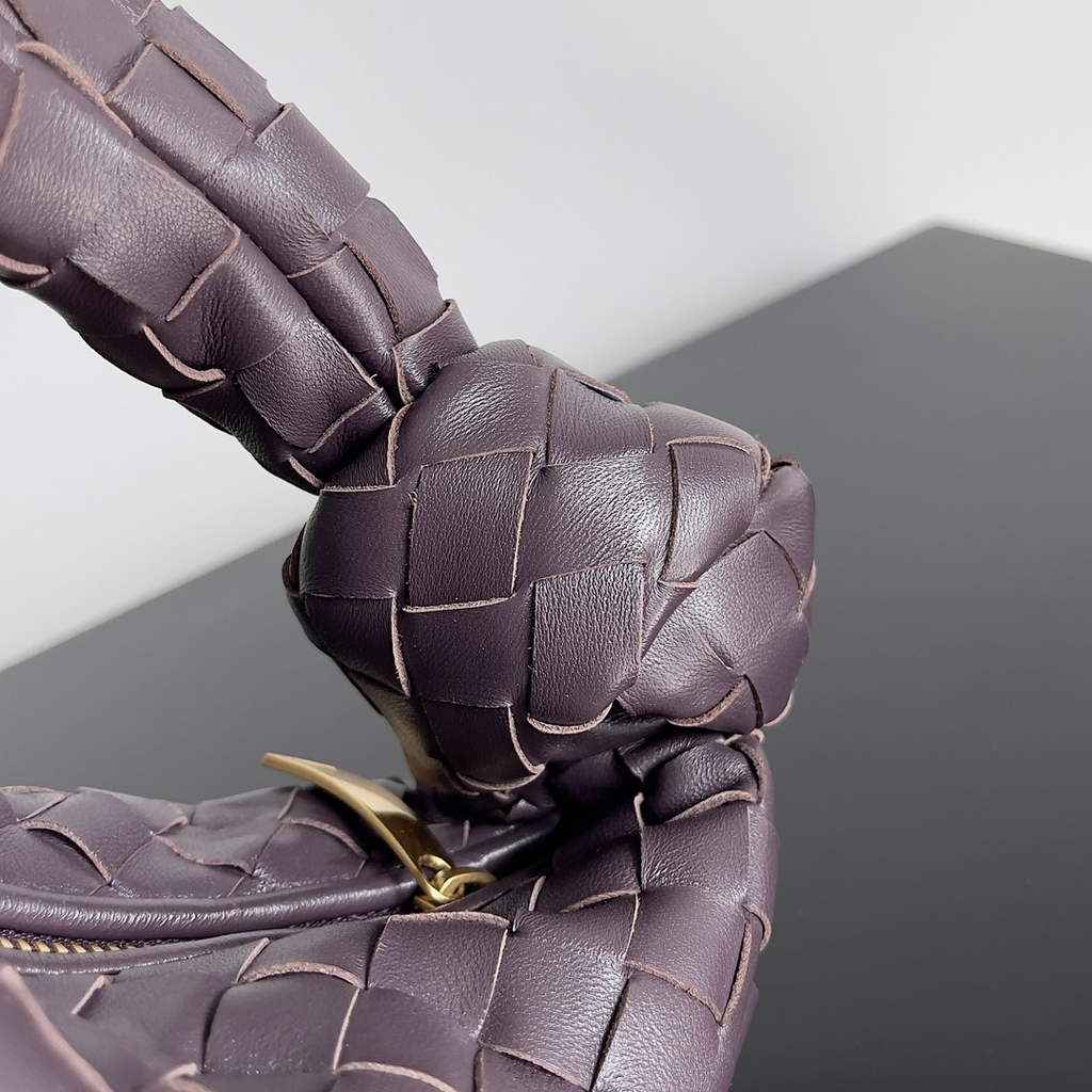 Bottega Veneta Mini Jodie top handle bag 651876 Lambskin dark Purple