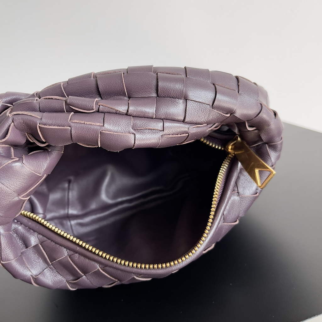 Bottega Veneta Mini Jodie top handle bag 651876 Lambskin dark Purple