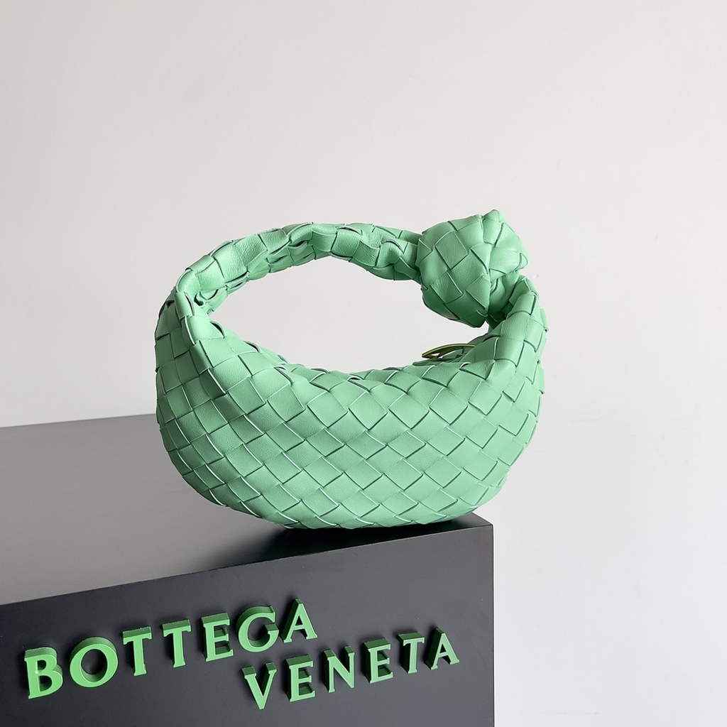 Bottega Veneta Mini Jodie top handle bag 651876 Lambskin Light Green